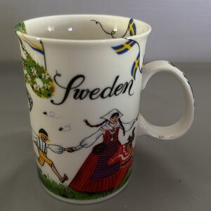 Alan Flink Sweden Sovereign Mug Cup Children Dancing Folk Art Print Bone China